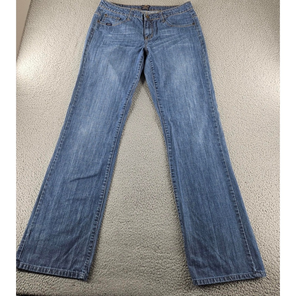 Cowgirl Up Jeans Womens 10 Long Blue Denim Bootcut Embroidered Pockets Western